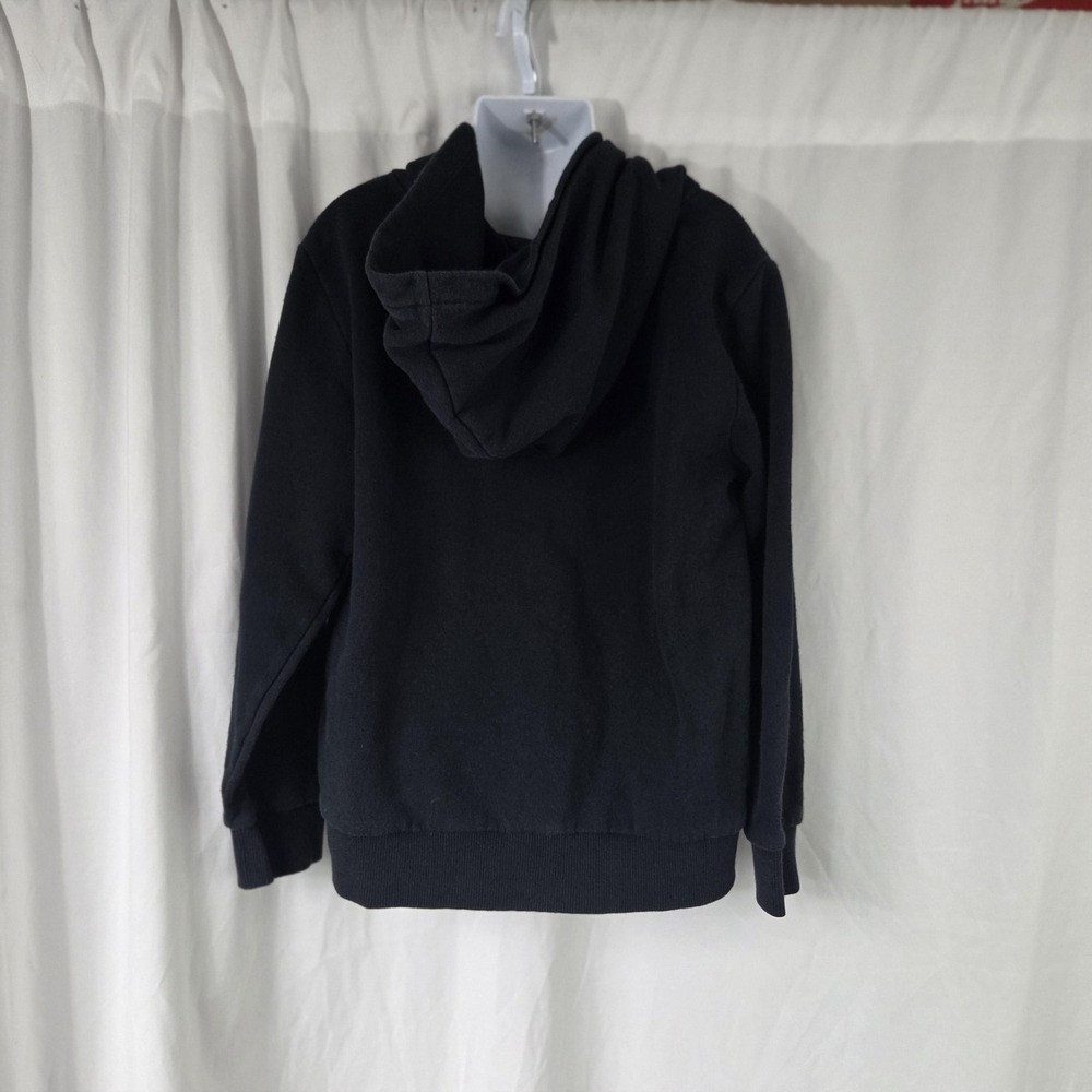 Puma Hoodie Kids 7-8 Years Black Logo Graphic Fleece Pullover Sweatshirt - Picture 2 of 7